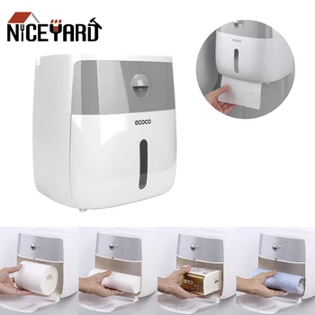 

Creative Plastic Box Bath Toilet Paper Holder Tissue Paper Box Holder Wall Mounted Toilet Tissue Dispenser Paper Storage