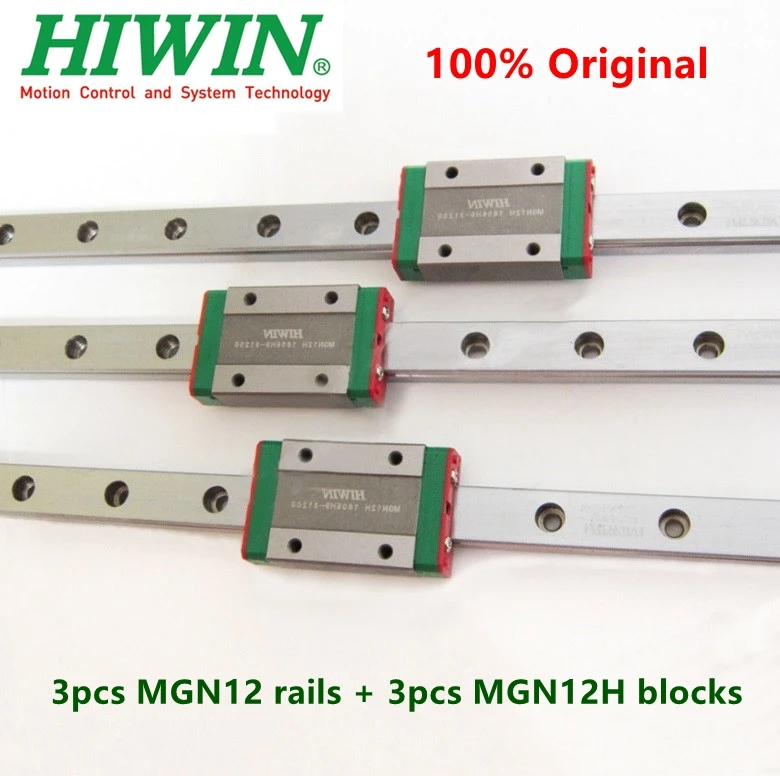 3 шт. оригинальные рельсы Hiwin MGN12 200 250 300 330 350 400 410 450 500 мм MGNR12 + MGN12H блок для