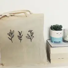 Тканевая сумка-тоут с вышивкой в виде диких цветов, Цветочная сумка-тоут, Минималистичная сумка для покупок, сумка для покупок