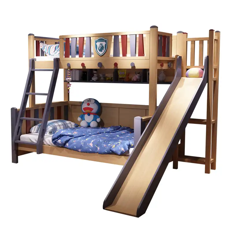 أطفال سرير خشبي دورين مزود بطاولة أطفال سرير مزدوج مع سرير مزدوج خشبي منزلق للأطفال Bedroom Sets Aliexpress