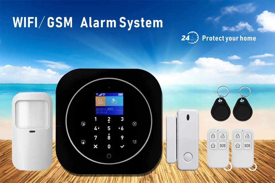 Wi-Fi Tuya Alarm Alexa для домашней безопасности с Google Home Hub APP Голосовое управление ip-камера мониторинг проникновения RFID lcd Touch