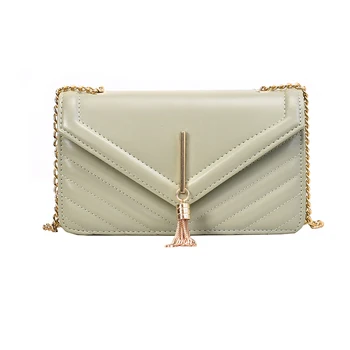 

Women's Crossbody Bag Tassel Chain Simple Hasp Closure Casual Solid Color Bag