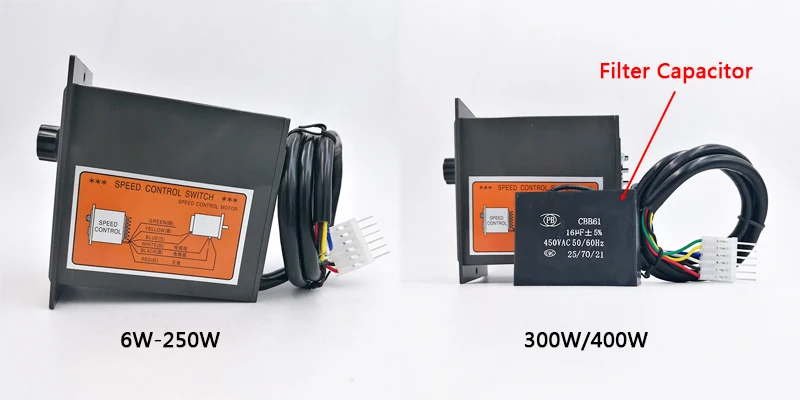 US-52 220V 400W регулятор скорости для асинхронного двигателя 220 В регулятор двигателя переменного тока управление forword backword с фильтром конденсатор 6W 60W 250W 300W