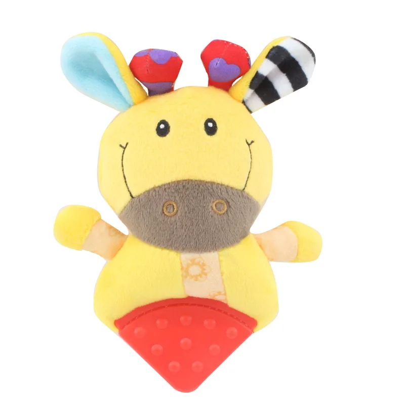 Baby Cute Cartoon Animal Gum Hang Ring Baby Kid Molars Toys Baby Plush Toys New Infant Stuffed Toys For Baby 0-12 Month