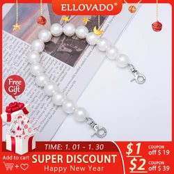 Ellovado Pearl Chain Shoulder Strap Pearl Beading Handbag Chain Fashion Pearl Bag Belt Woman DIY Messenger Bag Accessories