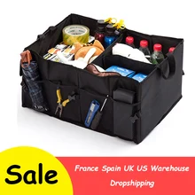 Портативный универсальный автомобильный органайзер для багажника, Универсальный складной ящик для хранения, многосекционный автомобильный черный ящик для хранения