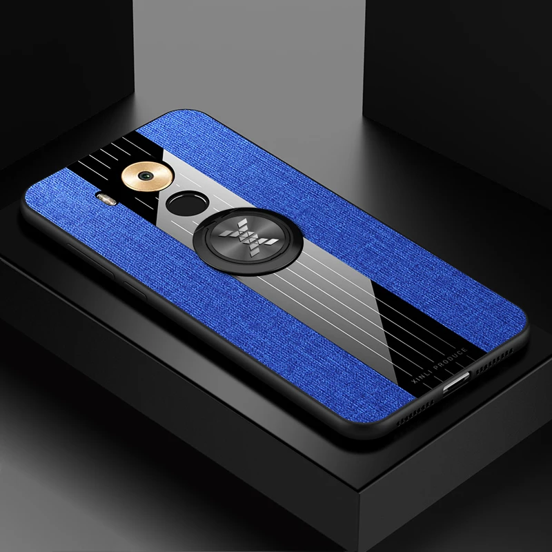 blue YonLinTan coque, чехол, чехол, для huawei mate 8 9 mate 8 mate 9, тканевый Мягкий ТПУ чехол для мобильного телефона с магнитным металлическим кольцом - Цвет: blue