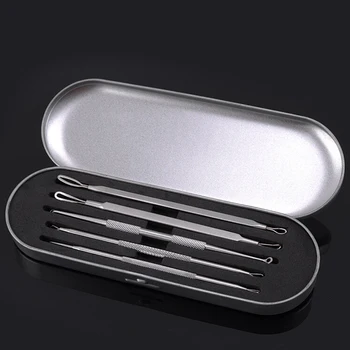 

5 Pcs Black Dot Pimple Blackhead Remover Tool Needles set For Squeezing Acne Tools Spoon for Face Cleaning Extractor Pore