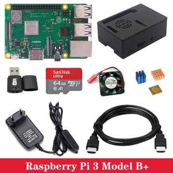 

Raspberry Pi 3 Model B Plus + ABS Case + Cooling Fan + Power Supply Adapter + Heat Sink for Raspberry Pi 3 Model B+ Pi 3 B+