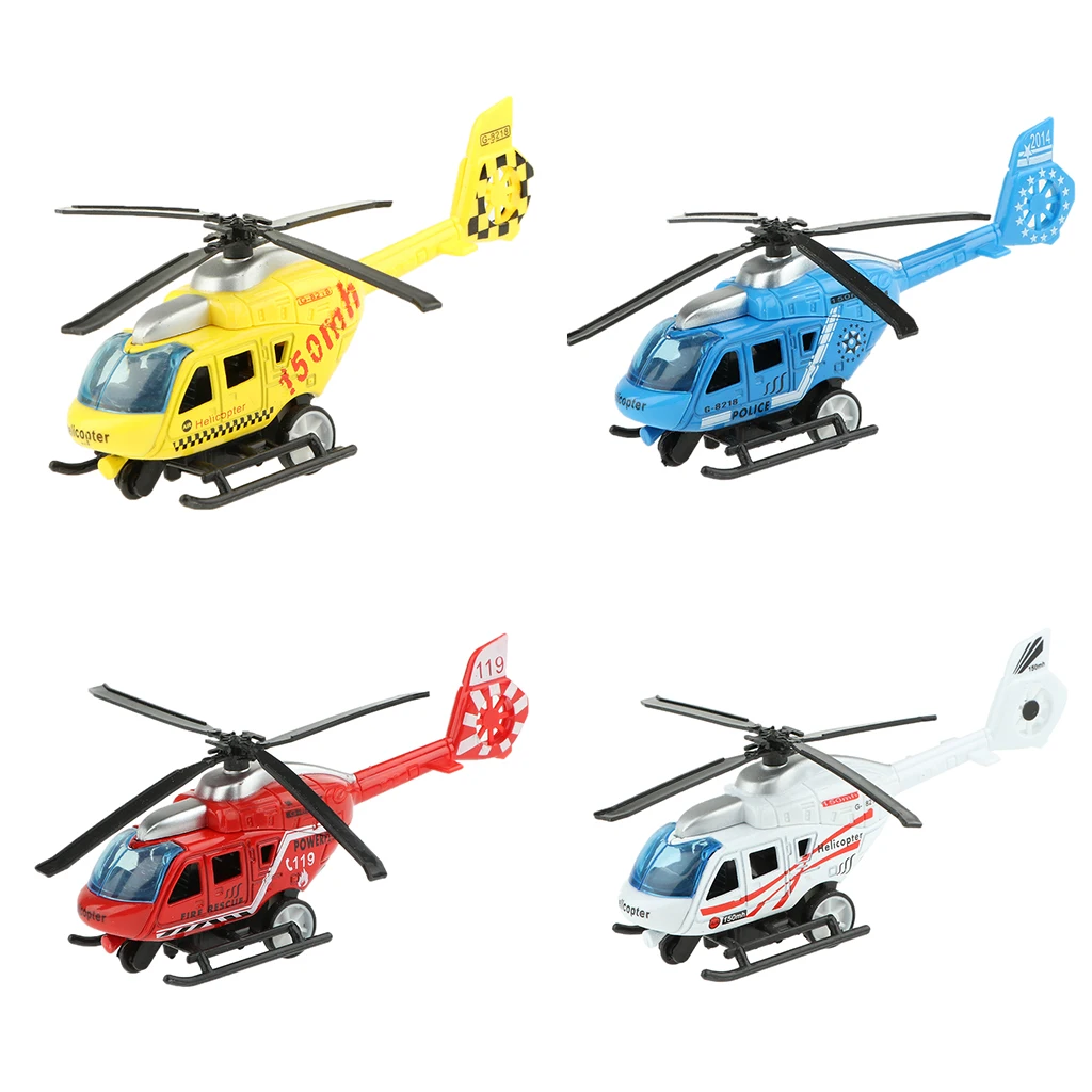 1/43 Diecast Helicopter Model Mini Alloy Vehicles Toy for Kids Toddlers Boys Girls