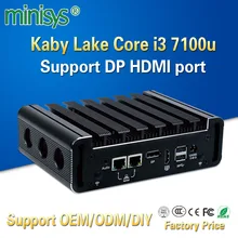 Новейший Intel core i3 7100u NUC мини-ПК поддержка 4g 8g 16gb ram, настольный карманный компьютер с 4 usb3.0 wifi и BT может быть опционально