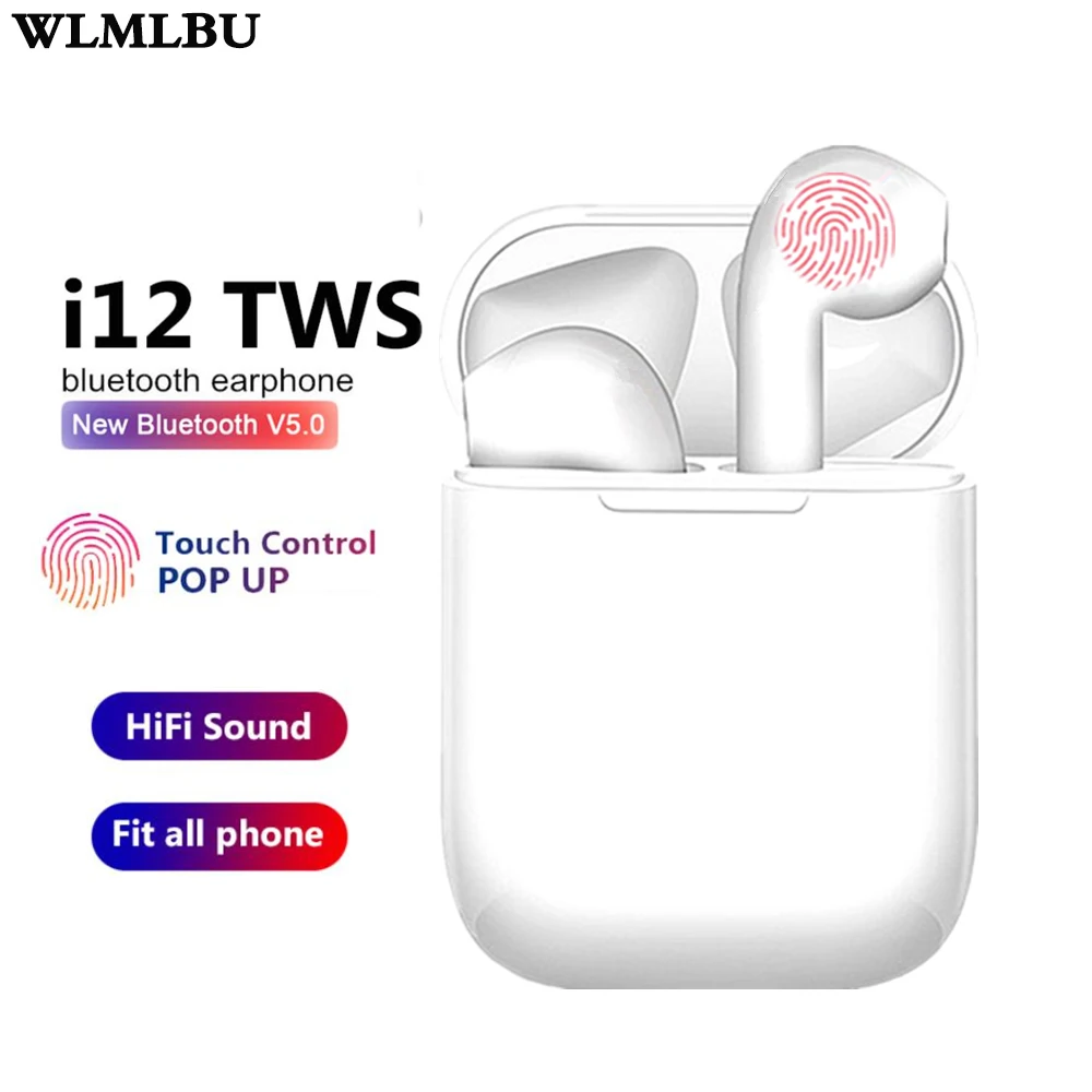 I12 TWS беспроводная гарнитура с сенсорным ключом Bluetooth 5,0 спортивные стерео наушники для iPhone Xiaomi huawei samsung смартфон
