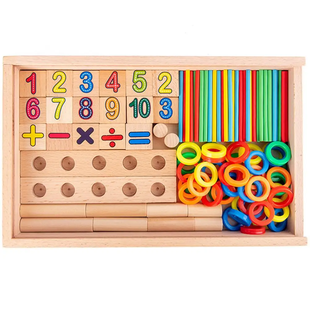 Деревянные математические игрушки Монтессори, обучающая коробка для детей ясельного возраста, дошкольного образования, раннего образования, обучающие средства, математические игрушки