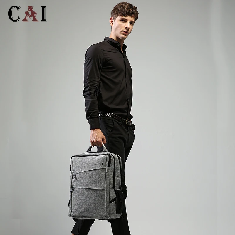 CAI Модный стильный водонепроницаемый высококачественный мужской деловой рюкзак 14 15 дюймов для ноутбука, Мужской Стильный Школьный рюкзак, мужская сумка для книг