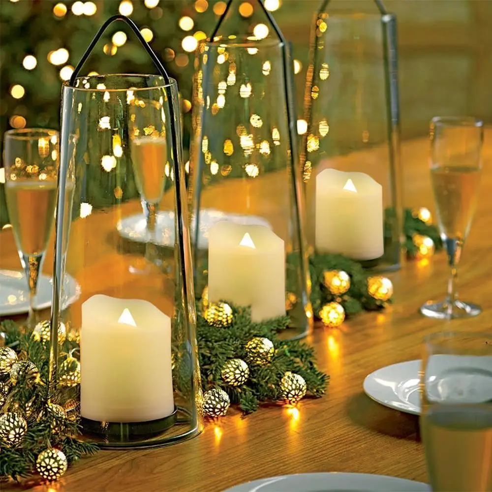

12 PCS LED Electric Battery Candles Warm Yellow Electronic candles for Christmas Parties Pirthdays Family decorations