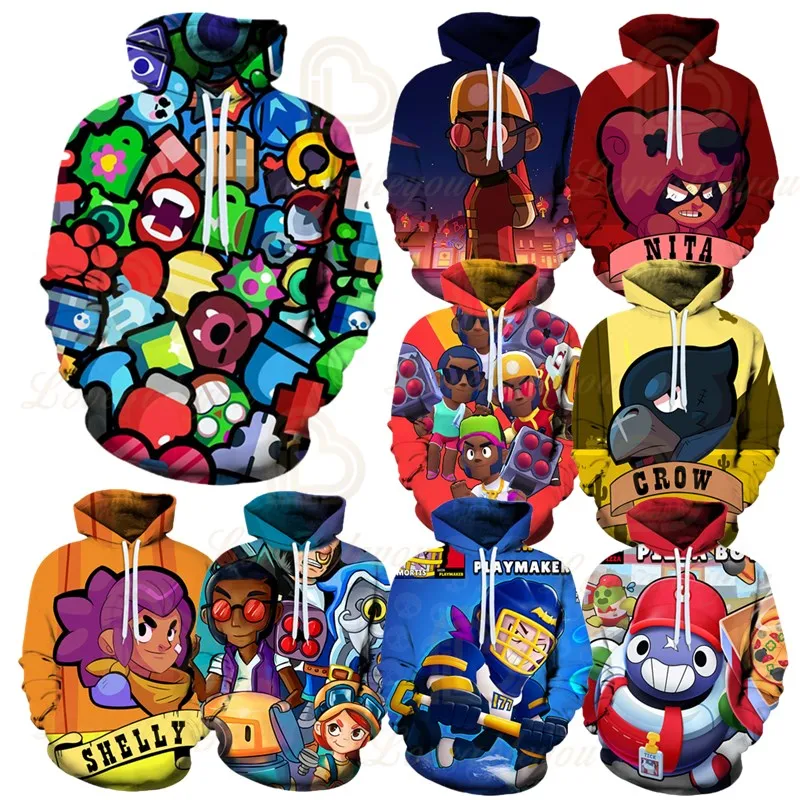 

Brawling 3D Print Crow Shelly Hooded Hoodie PRIMO MORTIS Spring Autumn Hoodie Kids Game Hoodie for Children Birthday Gift