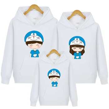 

Doraemon Cos Hoodie Sweatshirt Ins Fuuny Father Mother Parent-child Clothing Family Matching Outfits Gifts for Kids Dropshipping