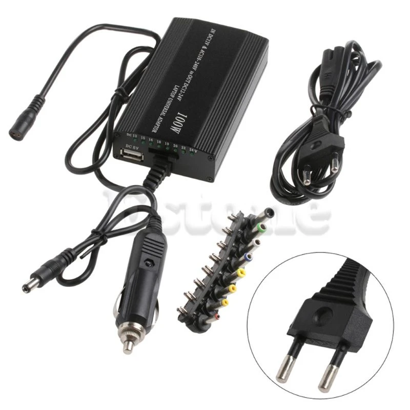 de Cargador para ordenador cargador portátil ajustable 100W, 9 15V, enchufe europeo para portátil, Notebook, 8 Uds.|Adaptador para ordenador portátil| - AliExpress