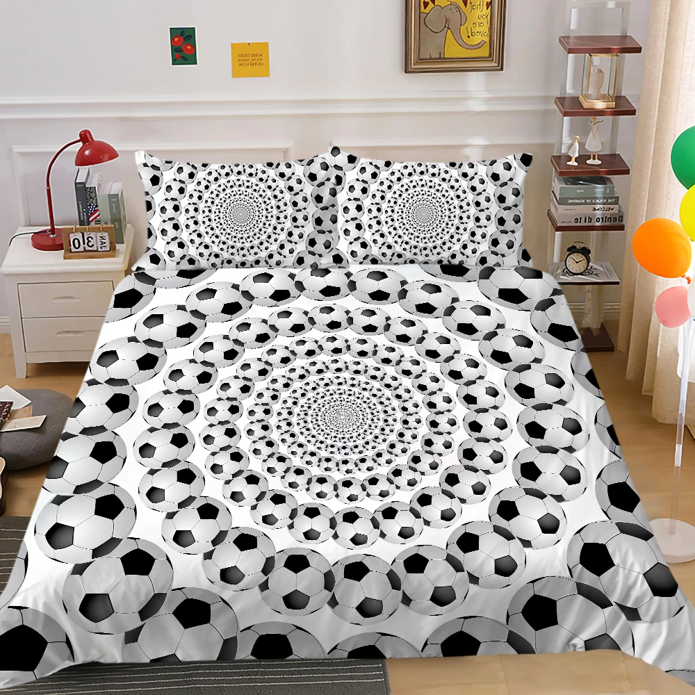 

3D Bedding Set King Size Football Printed Comforter Covers Queen Full Double Single Twin Boys Sports Design Duvet Cover Set