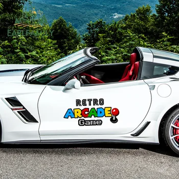 

EARLFAMILY 43cm x 20.8cm for Retro Arcade Game Waterproof Car Stickers Sunscreen Personality Bumper Car Door Waterproof Decal