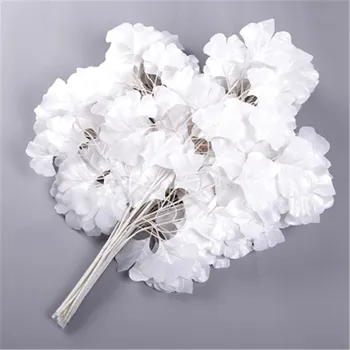 

New Arrival Artificial Maple Leaf Plant Flower 5 Branches/pcs white gold yellow color for Home Garden Landscape Decoration