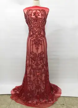 

CiCi-8.9813 embroidered Mesh Tulle fabric Factory price sequins Nigerian lace fabrics