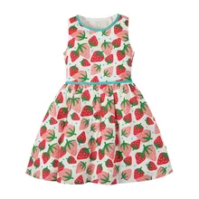 Little Maven/ новые летние с коротким рукавом детская одежда для девочек, детская одежда для маленьких девочек с милым клубничным принтом Платье с принтом для девочек платья От 2 до 7 лет