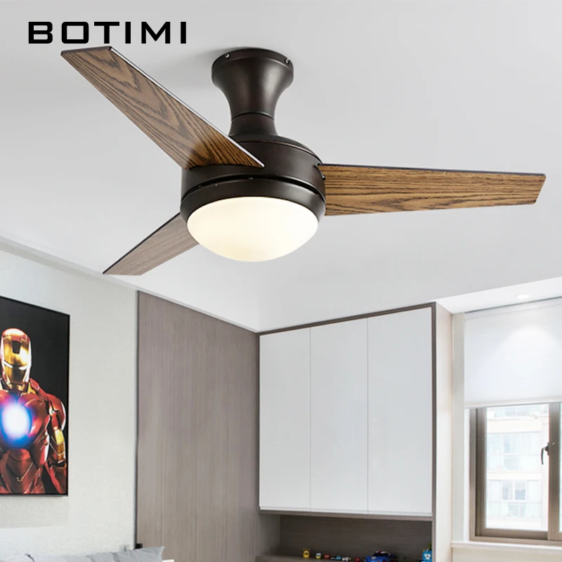 Us 215 28 28 Off Botimi Practical Led Ceiling Fan For Low Ceiling Modern Fan Lights Remote Cooling Ceiling Fans Indoor Lighting Fan Lamps Fixture In