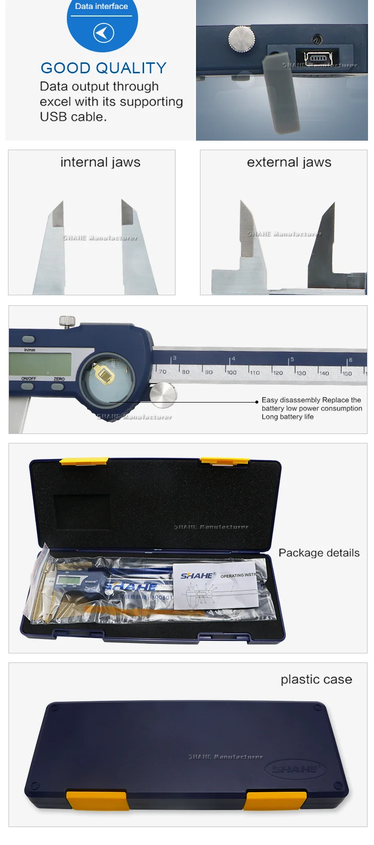 Elektronischer digitaler Bremssattel Edelstahl Bremssattel wasserdicht ip54 digital messschieber paqui metro digitaler Messschieber – Detail 4