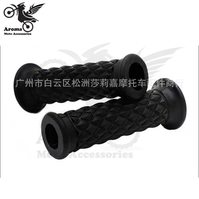 16 colors available brown red black hot retro cafe racer parts 22MM 25MM rubber motorbike grip for honda suzuki yamaha harley softail sportster prince cruise moto handlebar motorcycle handle grips 4 black