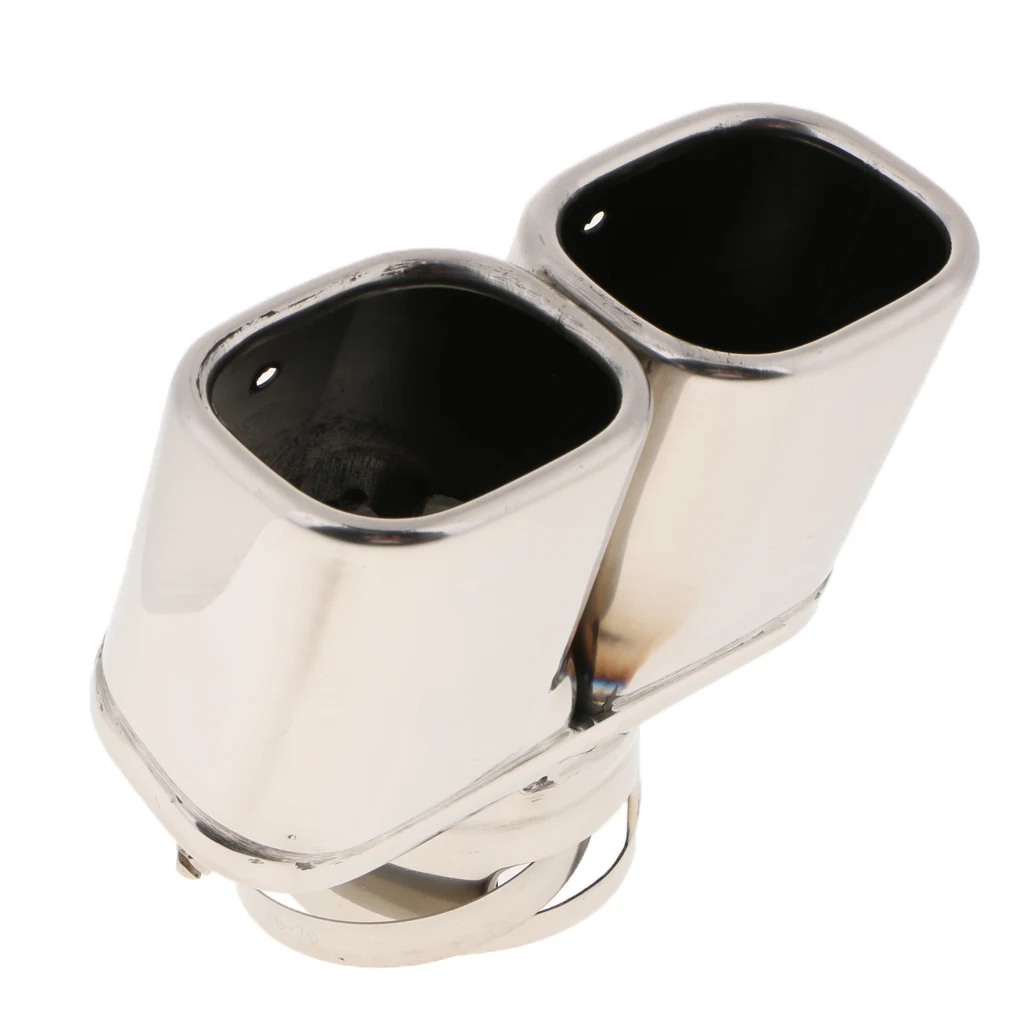 Auto Car Stainless Steel Exhaust Pipe Tail Throat Dual Muffler Tip For Chevrolet Trax Silver