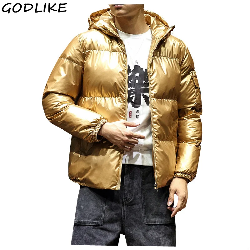 

Brand Winter Men Gold Parkas Coat New Men's Casual Fashion Parkas Male Simple Solid Color Hooded Parka Jackets Clothing