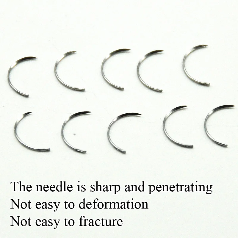 Ningbo lingqiao медицинская нить игла нанометр бесследная хирургическая пластическая хирургическая двойная ушко встраивать иглу угла резьбы