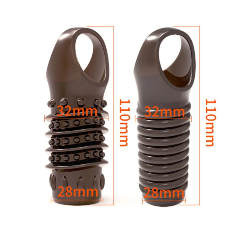 2PCS Black Penis Extender Condoms Reusable Sleeve Girth Impotence Dick Enlargement Delay Ejaculation Sex Toys For Men | Красота и