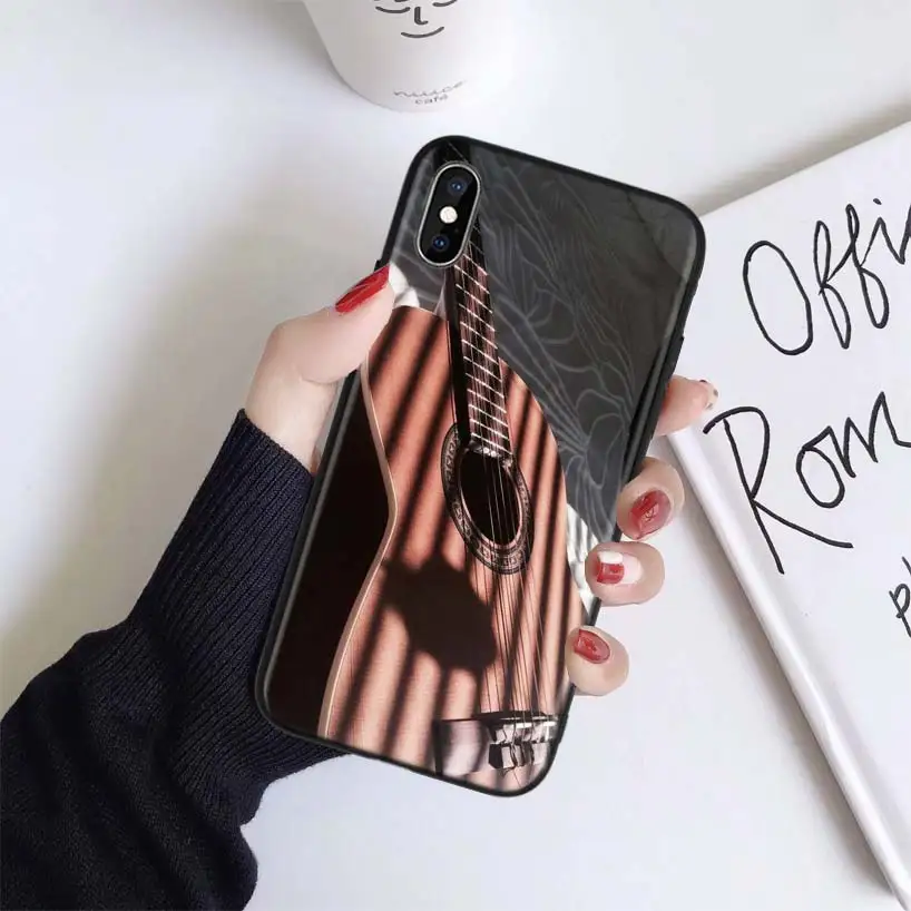 BS277-6 Чехол для фортепианной гитары для Apple iphone 11 Pro XR XS Max X 7 8 6 6S Plus 5 5S SE Черный силиконовый чехол для телефона - Цвет: BS277-6