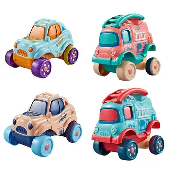 

Inertia Dumpling Stunt Fire Truck Four-wheel Drive Swing Bigfoot Strange Back Pull Rotating Off-road Vehicle Pull Back Toy Car