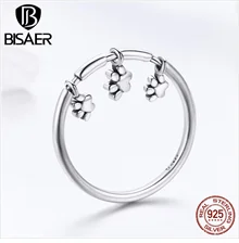 BISAER 925 пробы серебряные Романтические кольца в форме сердца для женщин геометрические Простые Ювелирные изделия для любви GXR622