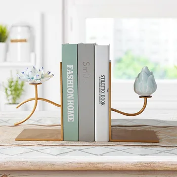 

Modern Chinese style lotus book file office study ceramic tieyi lotus flower bud book file creative books rely on small pieces