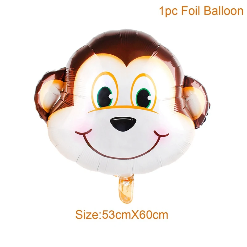 monkey balloon FENGRISE джунгли баннер на день рождения Amimal гирлянда на день рождения бумажная гирлянда флаг пальмовый лист баннер Babyshower сафари животное Вымпел - Color: monkey balloon