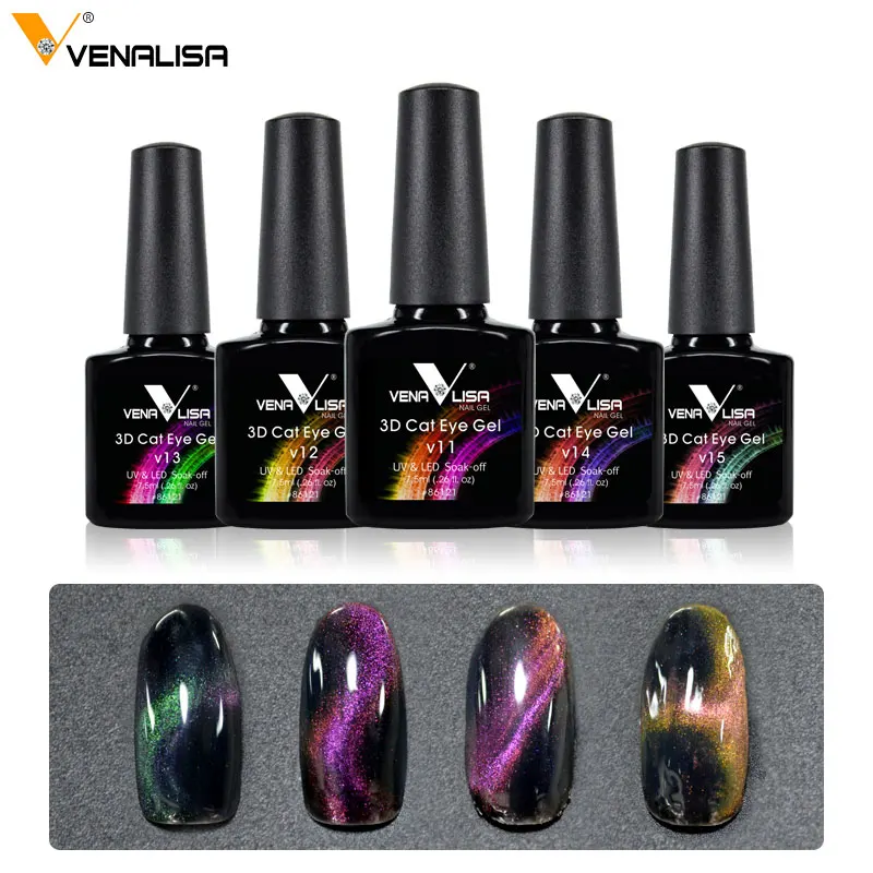 Venalisa, новейший дизайн ногтей, 6 цветов, звездное, 3D, металлический хамелеон, меняющий цвета, магнитный гель-лаки для кошачьих глаз, лаки для ногтей, гели