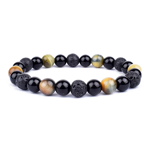 New Magnetic Hematite Bracelets Men Tiger Eye Stone Bead Couple Bracelets for Women Health Care Magnet Help Weight Loss Jewelry 16