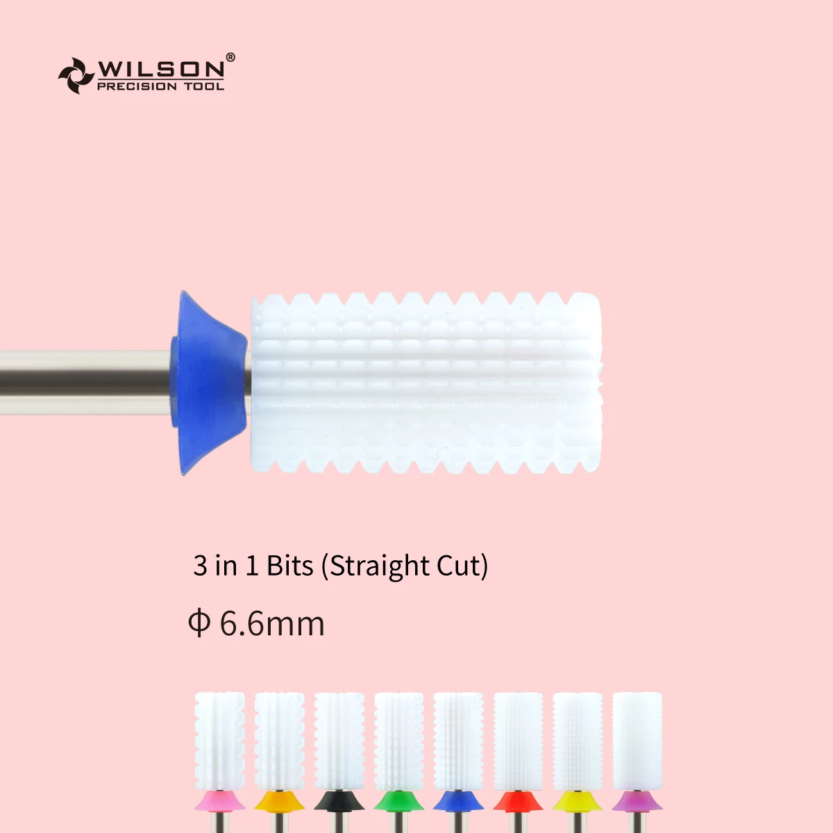 3 in 1 Bit (Straight Cut) White Ceramic Nail Drill Bit-WILSON PRECISION TOOL | Красота и здоровье
