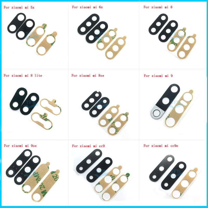 

20pcs Camera Glass Lens For Xiaomi Mi 5x 6x 8 lite 8se 9 9Se cc9 cc9e 9t se Rear Bcak Camera Glass Cover Self-Adhesive Sticker