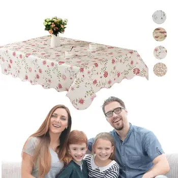 

Rectangle Tablecloth Waterproof Spillproof Stain Resistant Wipeable oilproof Table Cloth Decoration PVC For Home Kitchen Dining