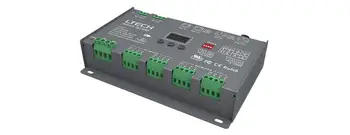 

Led DMX512 Decoder Controller;DC12-24V input;4A*12CH 12 Channel output RGB/RGBW Led StripDecoder XLR-3/RJ45 LT-912-OLED /LT-912