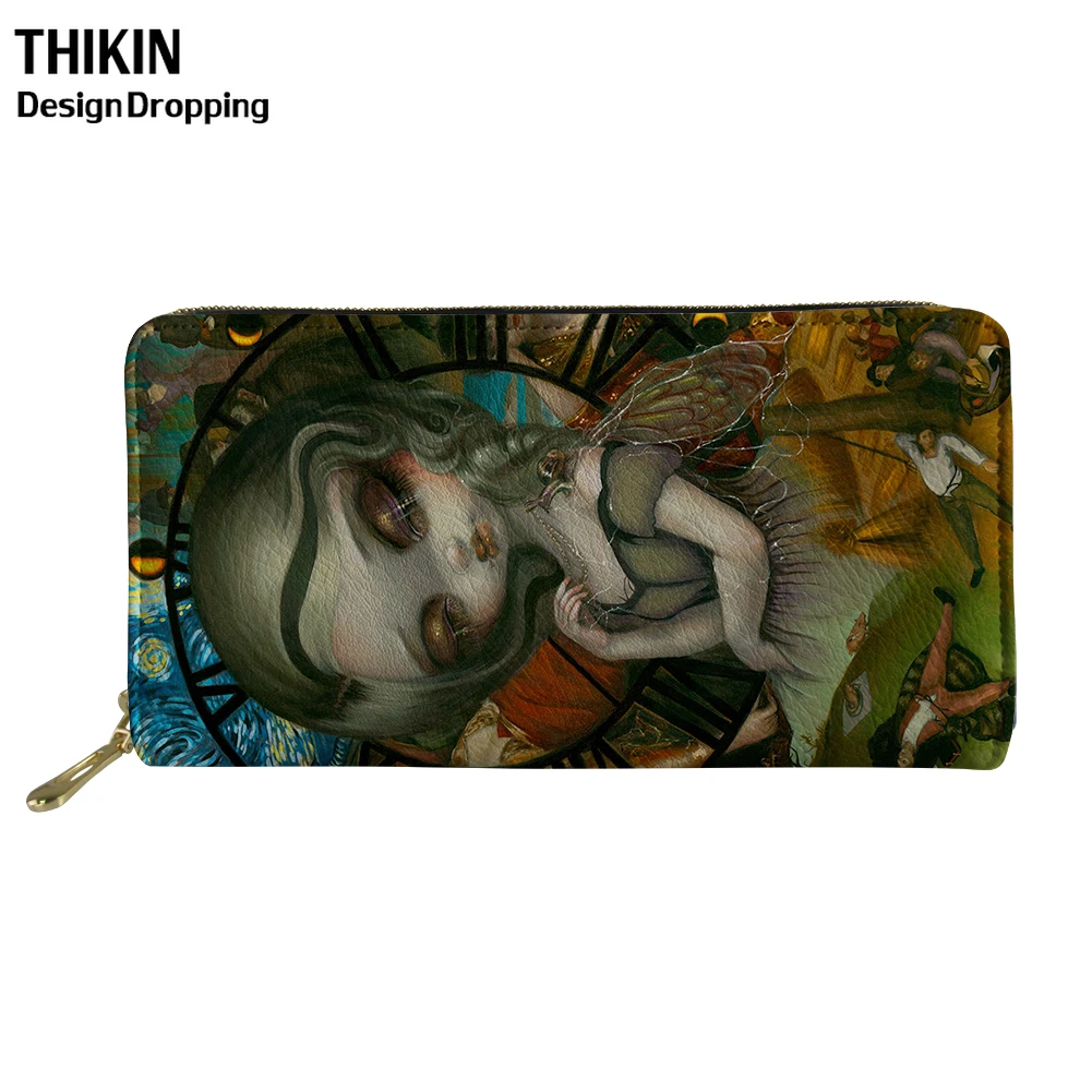 Стильный Длинный кошелек THIKIN из искусственной кожи с принтом для девушек в