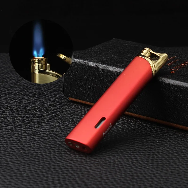 

Ultra Thin Windproof Lighter Metal Personalized Fashion Turbo Lighter Butane Torch Lighter Cigar Smoking Encendedores