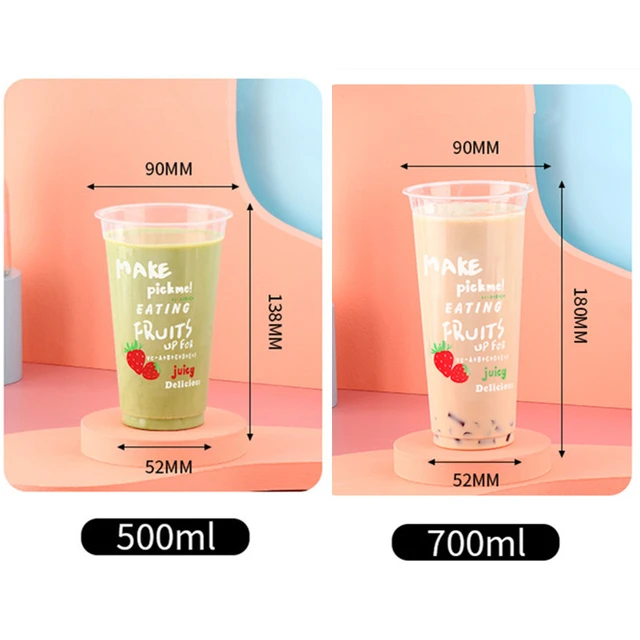 50pcs High Quality 90 Caliber Strawberry Plastic Cup Disposable