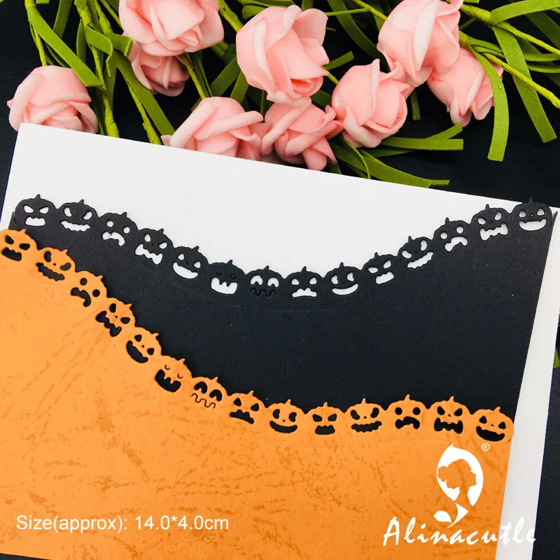 

Die Cut Metal Cutting die Halloween Pumpkin Border Scrapbooking Paper Craft Handmade Card Punch Art Cutter Die Cut Alinacutle