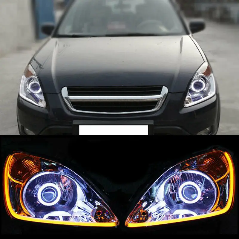 

HID Xenon High Light Halo Projector Headlight DRL Refit For Honda CR-V 2002 2003 2004